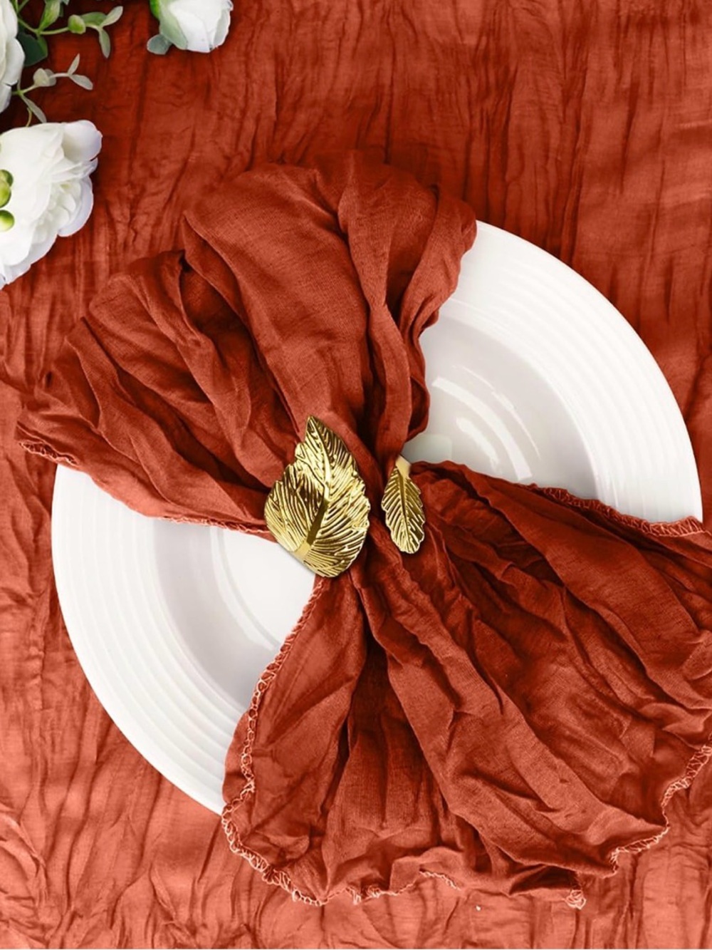 Terracotta cheesecloth napkins